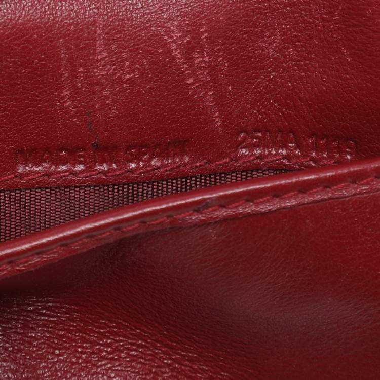 Pre Owned Dior Red Patent Leather Lady Dior Card Holder