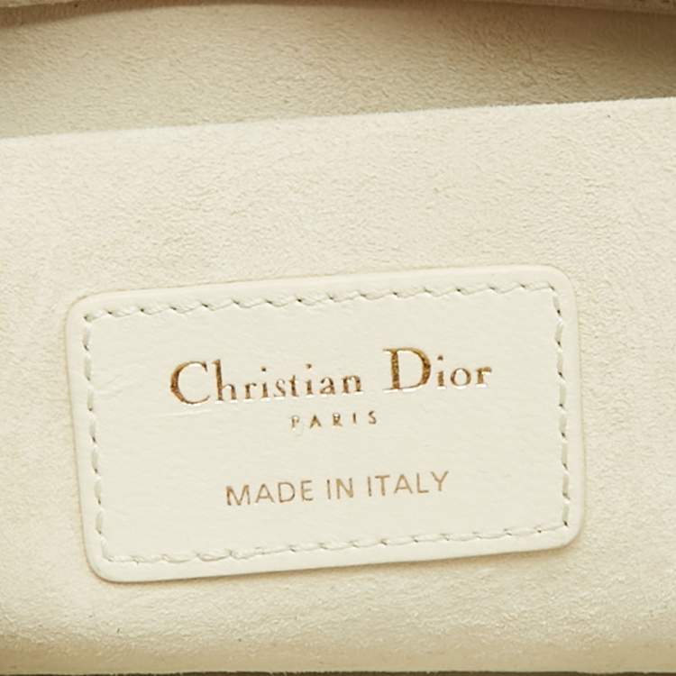 Pre Owned Dior White Cannage Leather Medium Lady D-Joy Tote