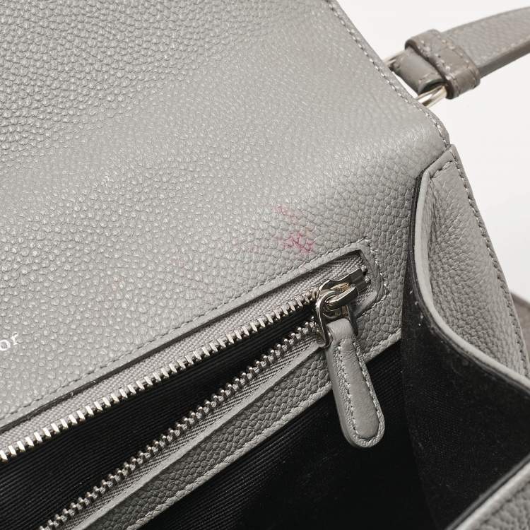 Pre Owned Dior Grey Leather Medium Diorama Flap Shoulder Bag
