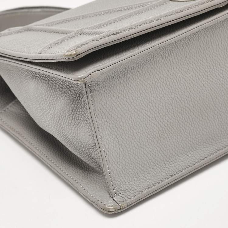 Pre Owned Dior Grey Leather Medium Diorama Flap Shoulder Bag