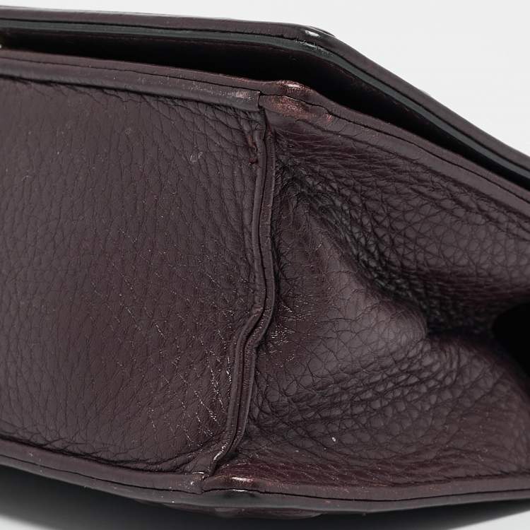 Pre Owned Dior Burgundy Leather Small Diorama Shoulder Bag