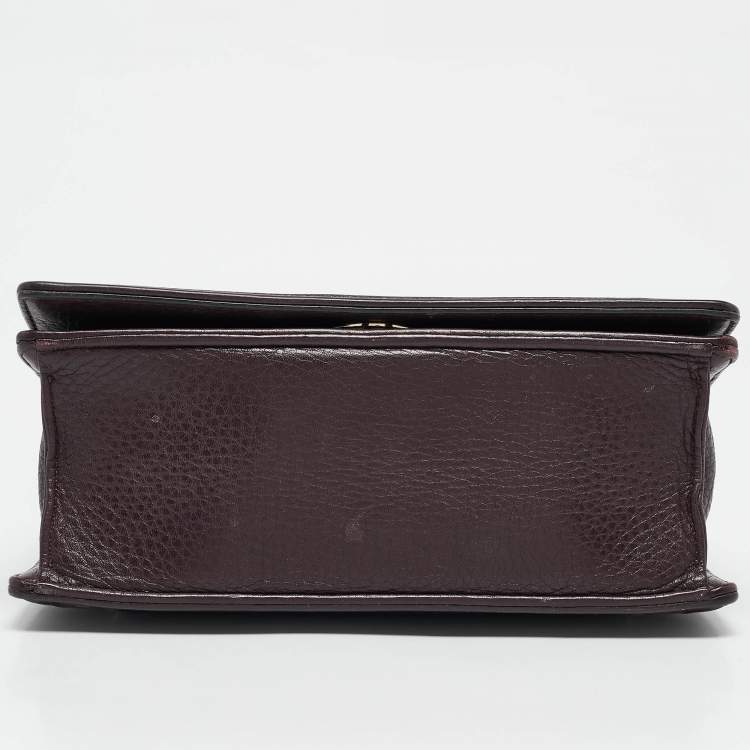 Pre Owned Dior Burgundy Leather Small Diorama Shoulder Bag