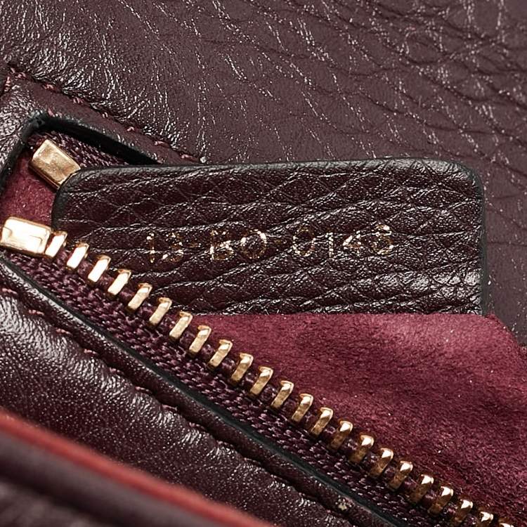 Pre Owned Dior Burgundy Leather Small Diorama Shoulder Bag