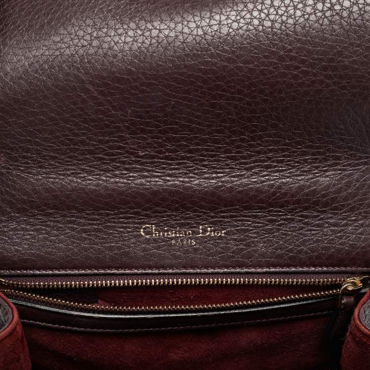 Pre Owned Dior Burgundy Leather Small Diorama Shoulder Bag