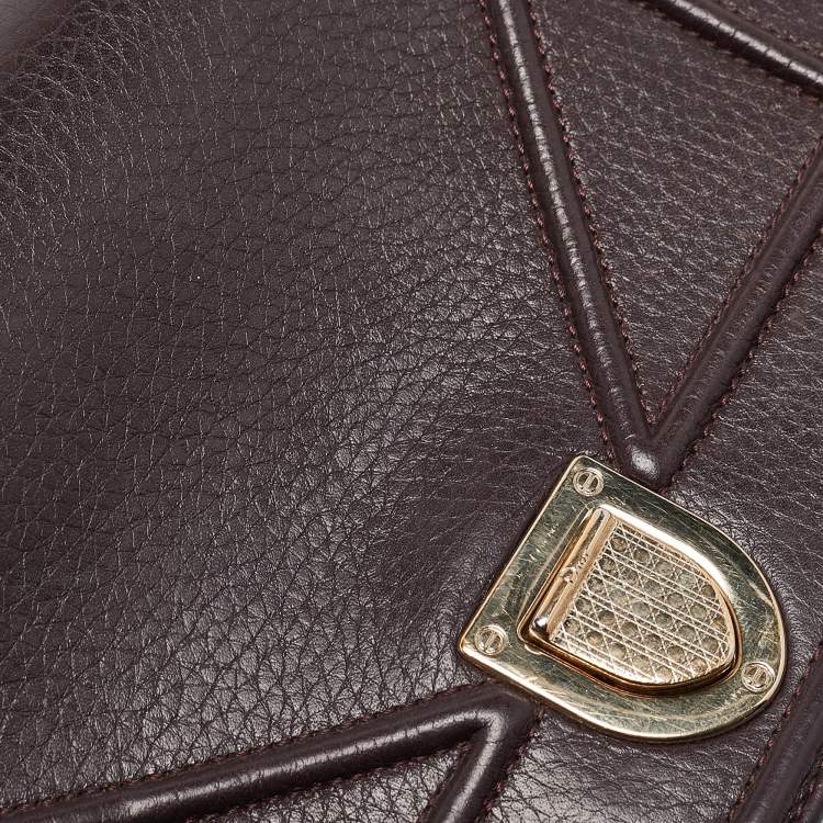 Pre Owned Dior Burgundy Leather Small Diorama Shoulder Bag
