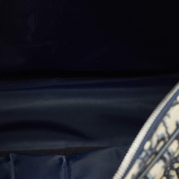 Pre Owned Dior Navy Blue Oblique Canvas Changing Bag