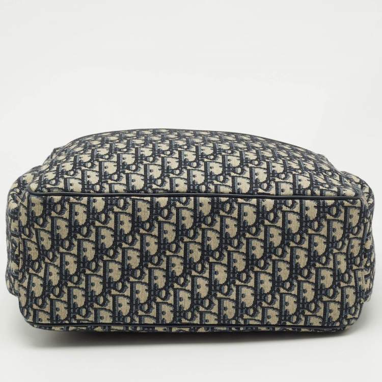 Pre Owned Dior Navy Blue Oblique Canvas Changing Bag