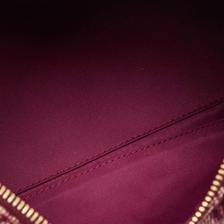 Pre Owned Dior Red Oblique Canvas and Leather Boston Bag
