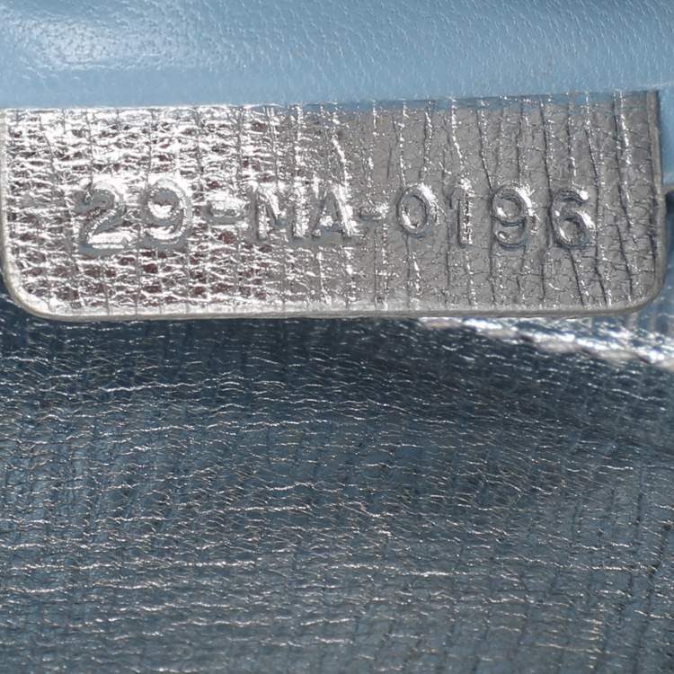 Pre Owned Dior Silver Cannage Leather Small Lucky Badges Lady Dior Tote