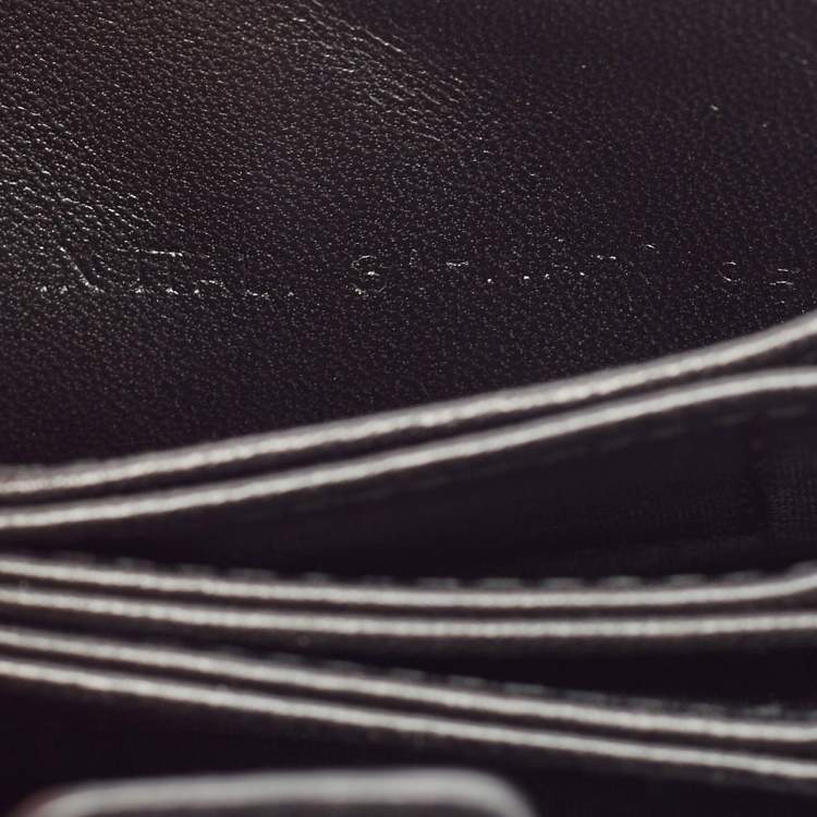 Pre Owned Dior Black Cannage Leather Lady Dior 5 Gusset Card Holder