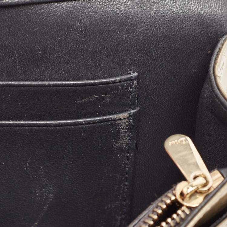 Pre Owned Dior Gold Leather Diorama Wallet on Chain