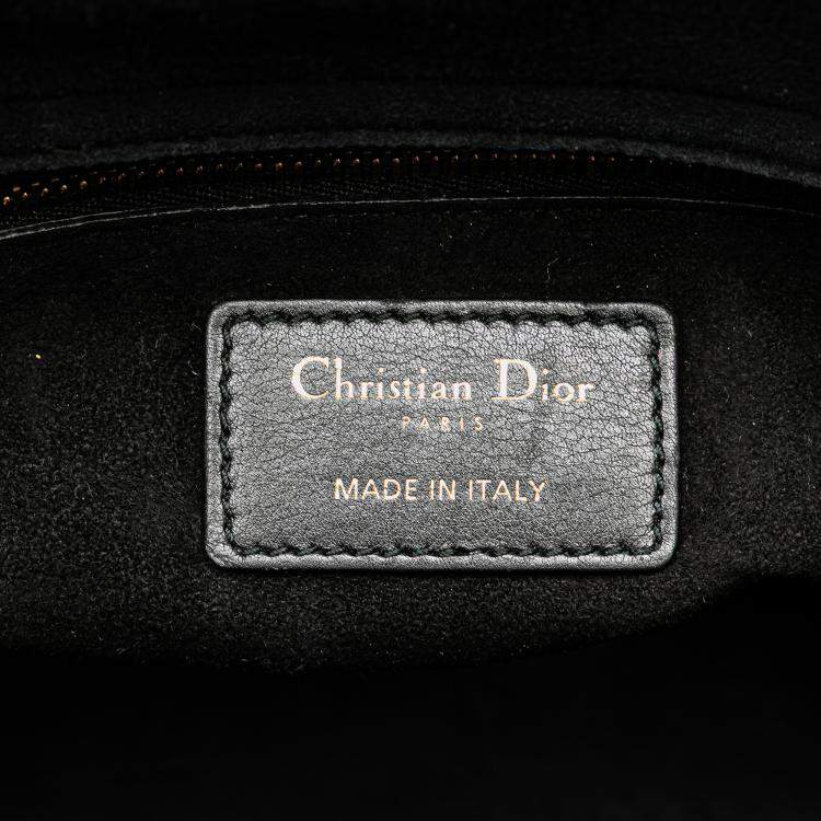 Pre Owned Dior Black Medium Calfskin Death Tarot Card Lady Dior Bag