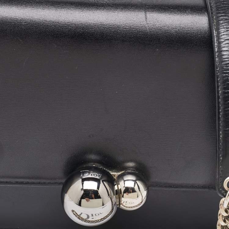 Pre Owned Dior Black Leather Tribale Promenade Flap Shoulder Bag