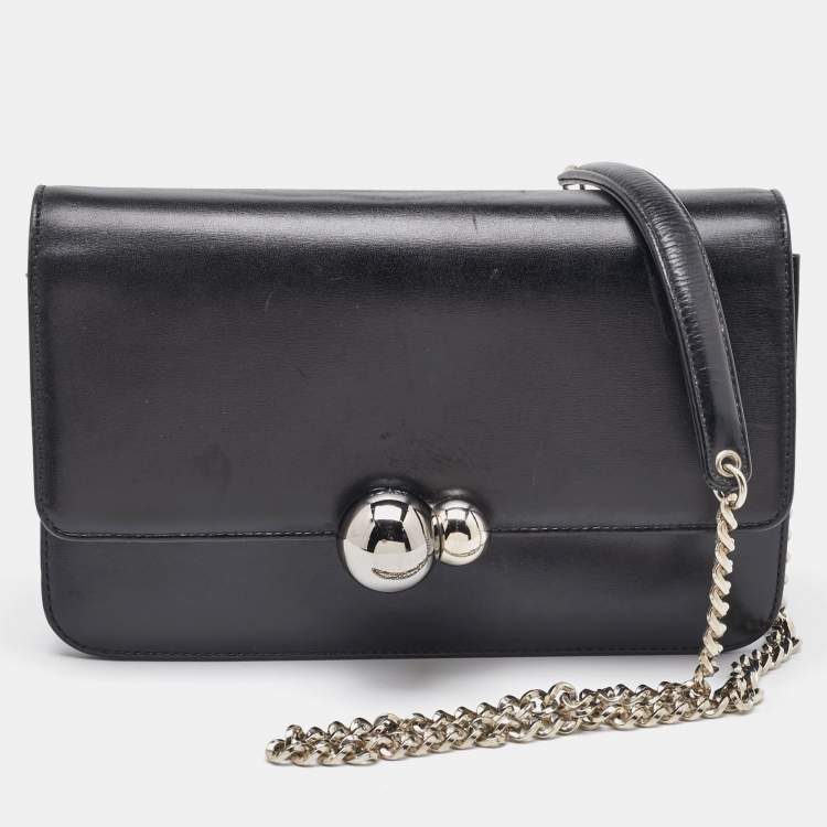 Pre Owned Dior Black Leather Tribale Promenade Flap Shoulder Bag