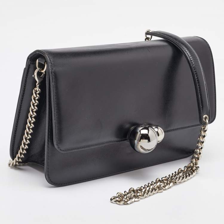 Pre Owned Dior Black Leather Tribale Promenade Flap Shoulder Bag