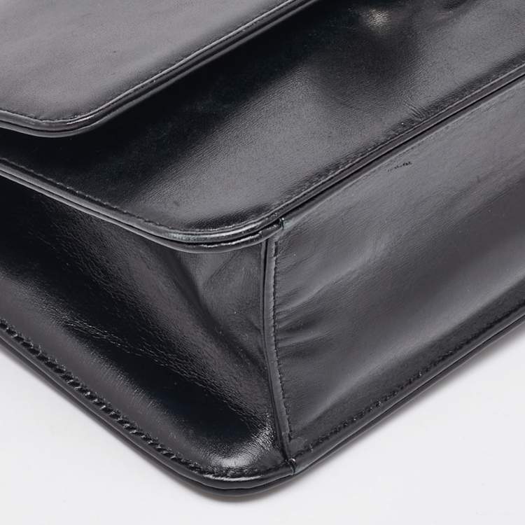 Pre Owned Dior Black Leather Tribale Promenade Flap Shoulder Bag