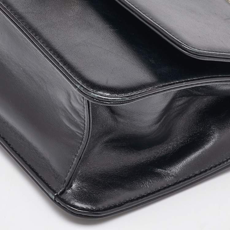 Pre Owned Dior Black Leather Tribale Promenade Flap Shoulder Bag
