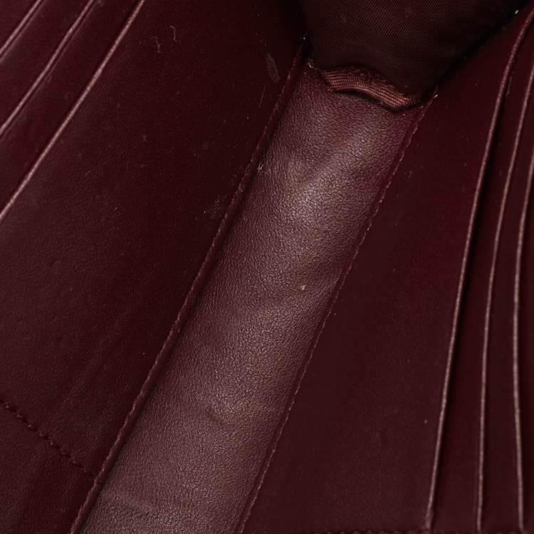 Pre Owned Dior Burgundy Leather Diorama Chain Clutch