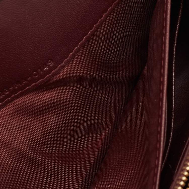 Pre Owned Dior Burgundy Leather Diorama Chain Clutch