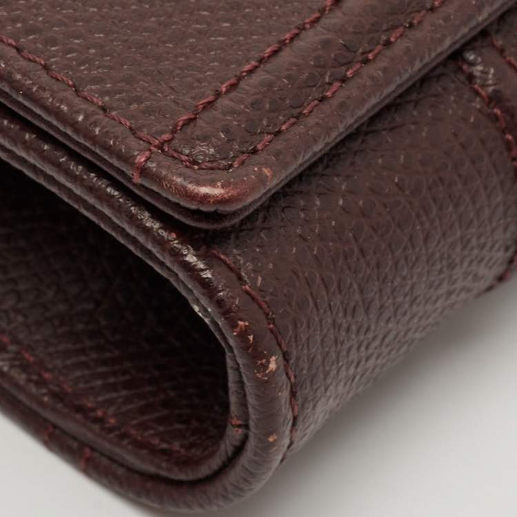 Pre Owned Dior Burgundy Leather Diorama Chain Clutch