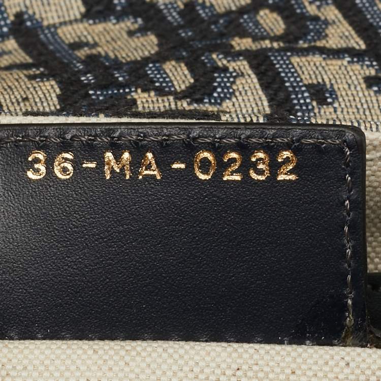 Pre Owned Dior Blue Oblique Canvas and Leather Saddle Bag