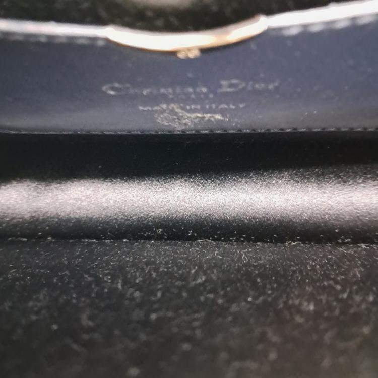 Pre Owned Dior Navy Blue Satin Diolamar Clutch and Chain Shoulder Bag