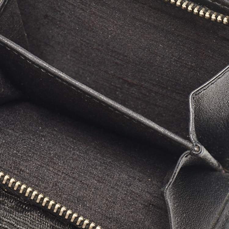 Pre Owned Dior Black Oblique Canvas Lady Dior Trifold Wallet