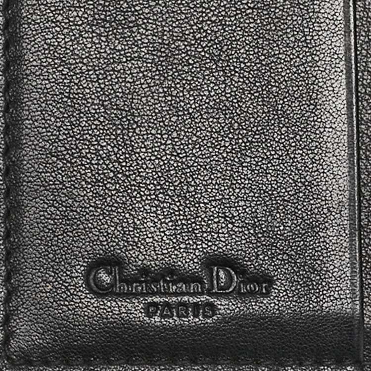 Pre Owned Dior Black Oblique Canvas Lady Dior Trifold Wallet