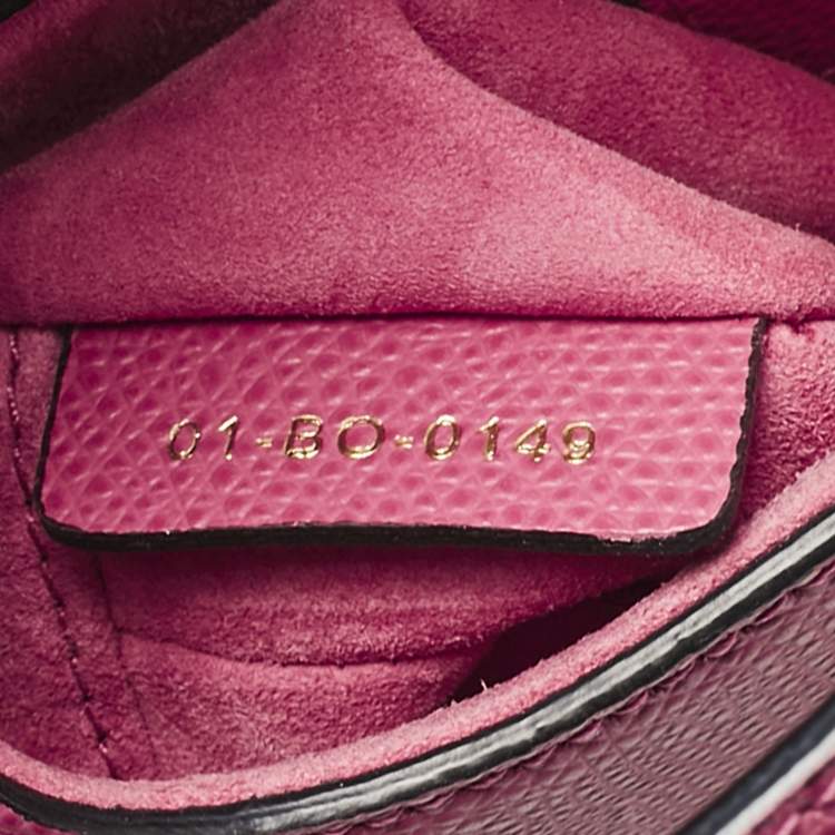 Pre Owned Dior Dark Pink Leather Mini Saddle Bag