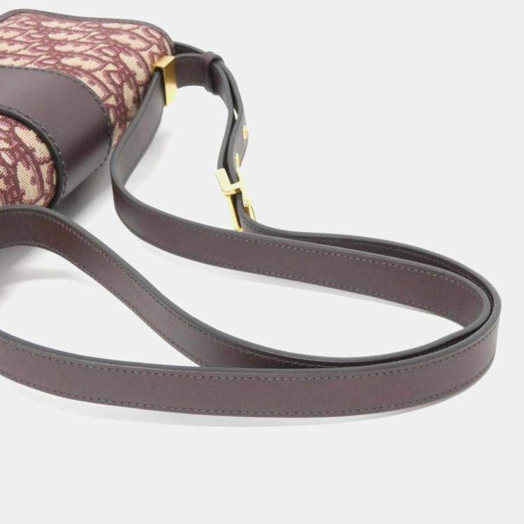 Pre Owned Dior Burgundy Oblique Canvas 30 Montaigne Shoulder Bag