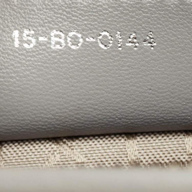 Pre Owned Dior Grey Cannage Leather Large Lady Dior Tote