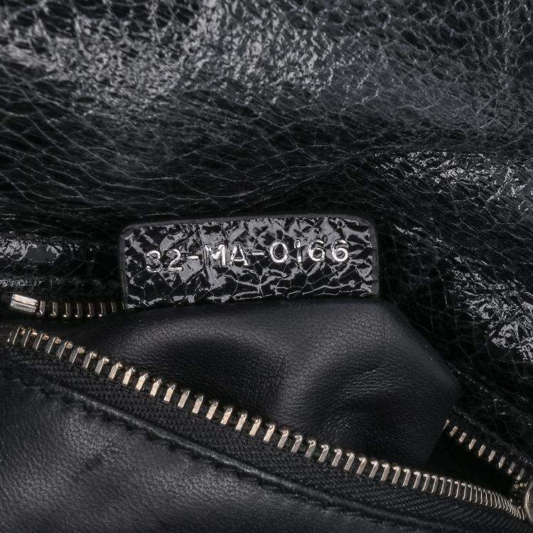 Pre Owned Dior Black Ceramic Effect Deerskin Jeweled Swan Lady Dior Top Handle Bag