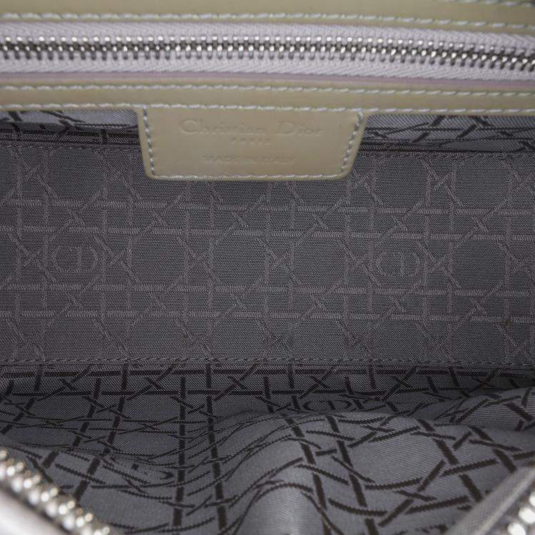 Pre Owned Dior Brown Medium Patent Cannage Lady Dior Bag