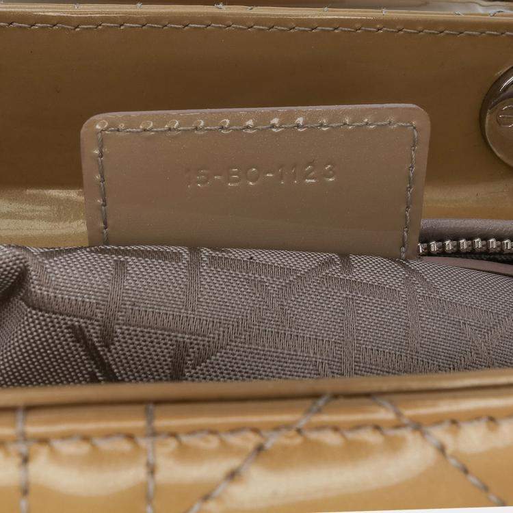 Pre Owned Dior Brown Medium Patent Cannage Lady Dior Bag