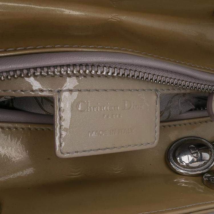 Pre Owned Dior Brown Medium Patent Cannage Lady Dior Bag