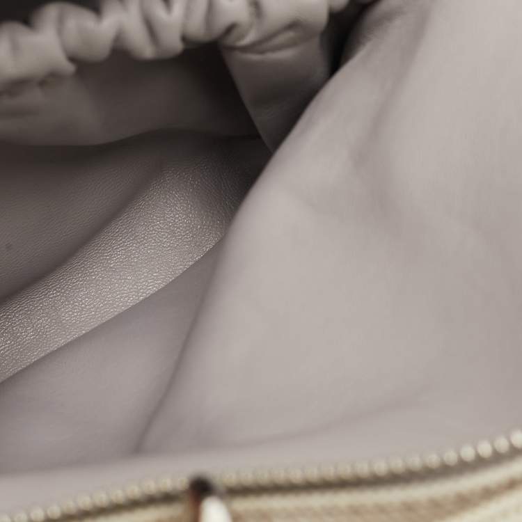 Pre Owned Dior Grey/Beige Canvas and Leather Nappy Diaper Bag