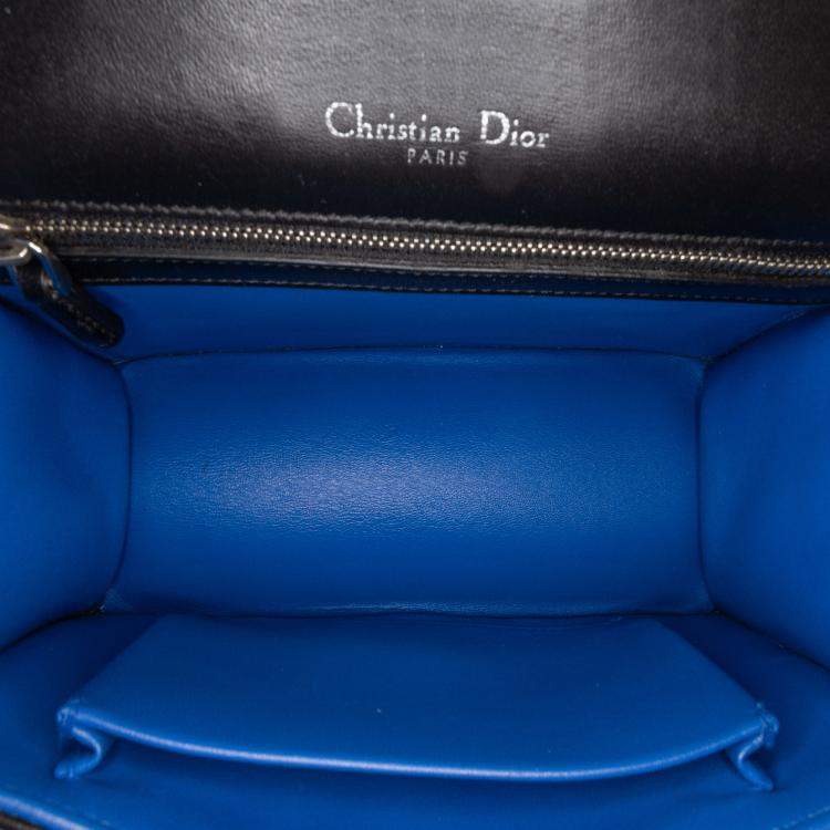 Pre Owned Dior Black Medium Calfskin Stitch Diorama Flap Bag
