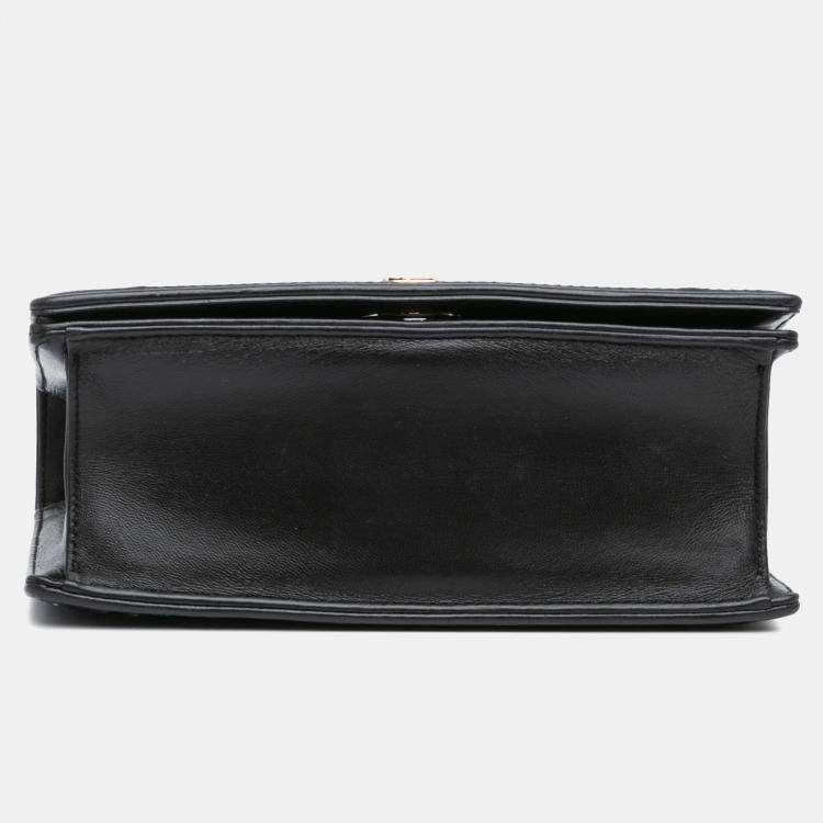 Pre Owned Dior Black Medium Calfskin Stitch Diorama Flap Bag