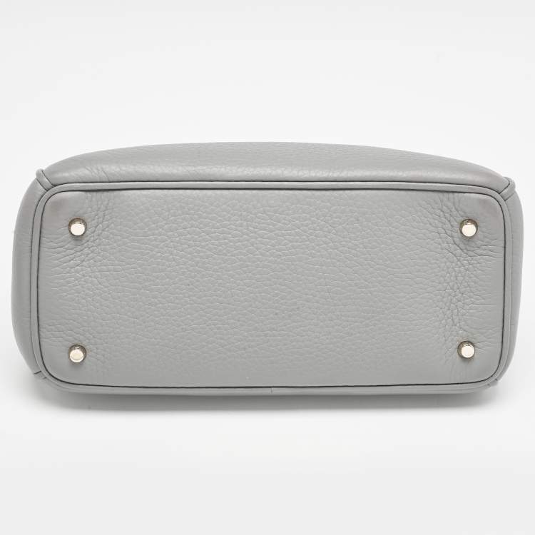 Pre Owned Dior Grey Leather Mini Diorissimo Tote