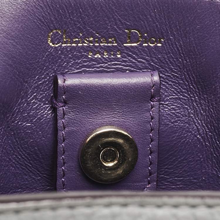 Pre Owned Dior Grey Leather Mini Diorissimo Tote