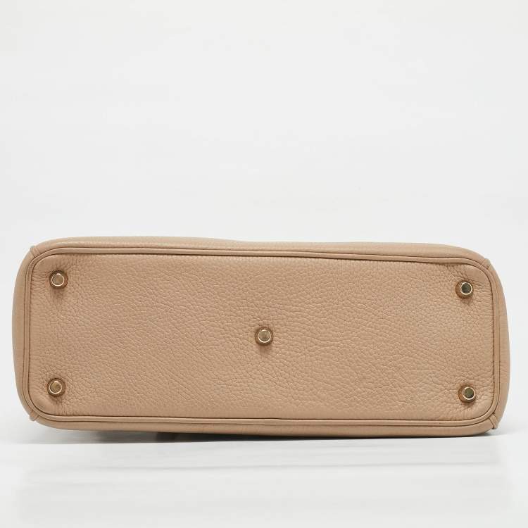 Pre Owned Dior Beige Leather Medium Diorissimo Shopper Tote