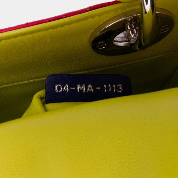 Pre Owned Dior Tricolor Lambskin Cannage Mini Lady Dior Tote Bag