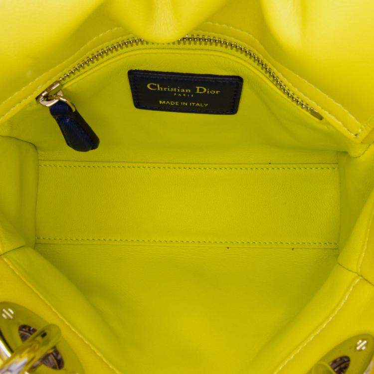 Pre Owned Dior Tricolor Lambskin Cannage Mini Lady Dior Tote Bag