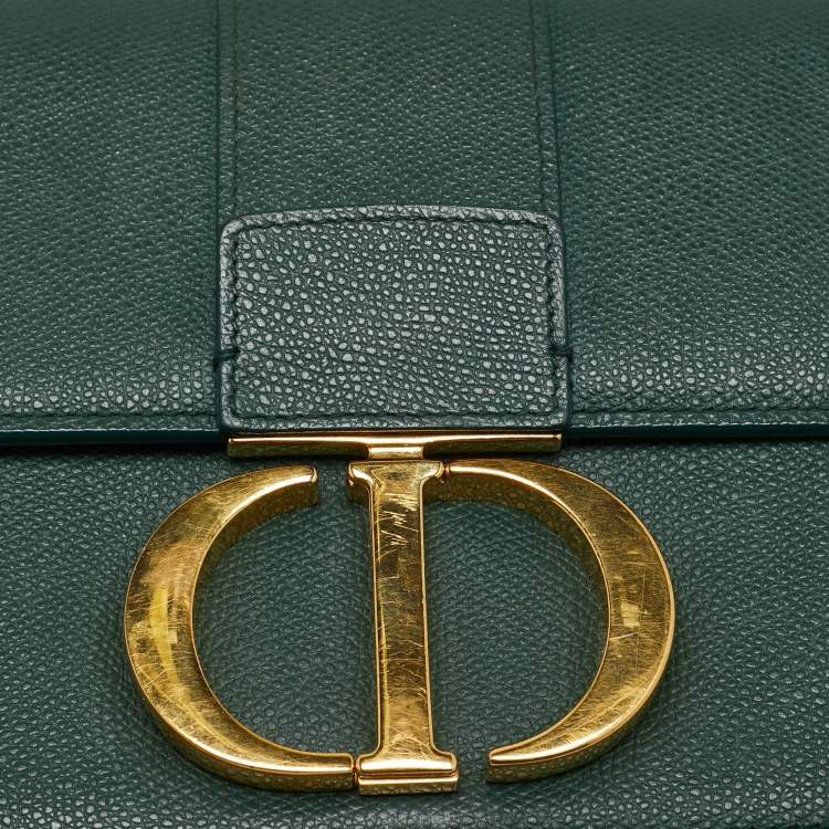 Pre Owned Dior Green Leather Montaigne 30 Flap Shoulder Bag