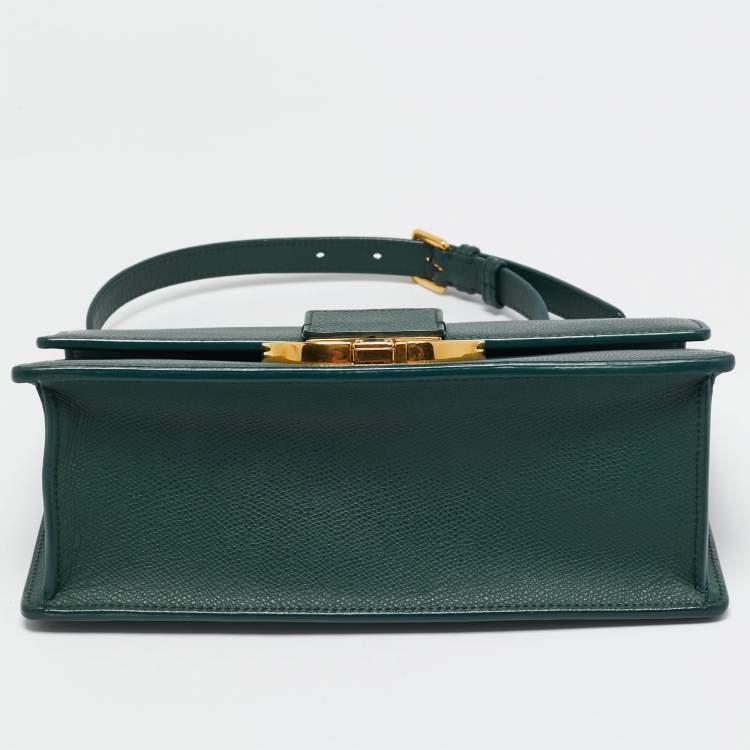 Pre Owned Dior Green Leather Montaigne 30 Flap Shoulder Bag
