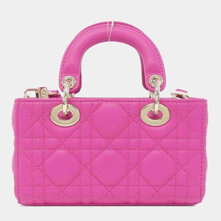 Pre Owned Christian Dior Pink Lady D-Joy Micro Handbag