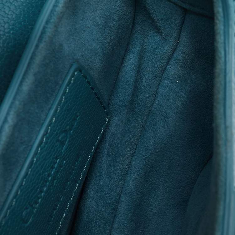 Pre Owned Dior Blue Leather Micro Saddle Bag