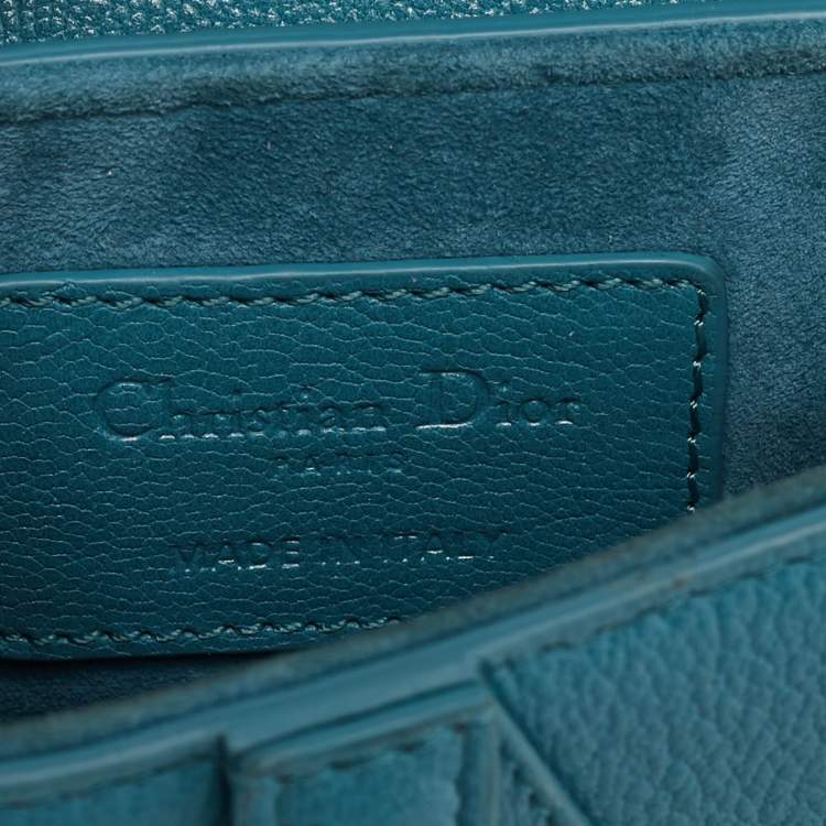 Pre Owned Dior Blue Leather Micro Saddle Bag