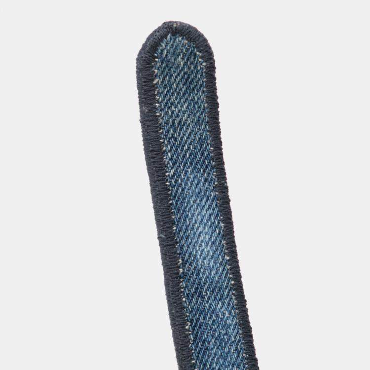 Pre Owned Dior Blue Embroidered Oblique Denim Saddle Bag
