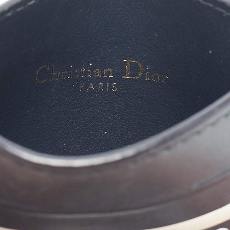 Pre Owned Christian Dior Navy Blue Leather Vibe Voyageur Card Case